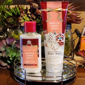 Bath & Body Works Winter Candy Apple Bundle Moisturizing Body Wash & Lotion